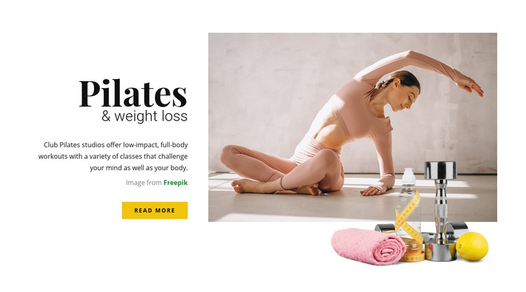 Pilates and Weight Loss Homepage Design