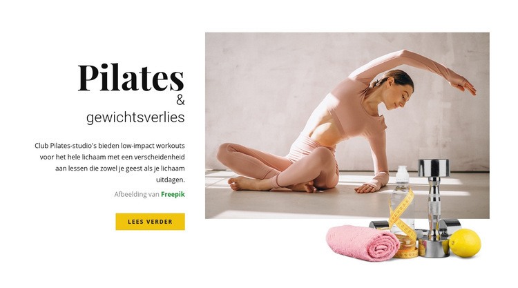 Pilates en gewichtsverlies Sjabloon voor één pagina