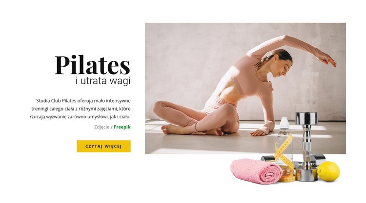Pilates i utrata wagi Makieta strony internetowej