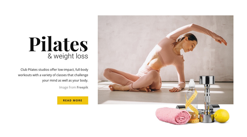 Pilates and Weight Loss Web Page Design