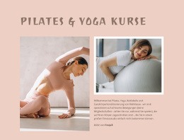 Pilates Und Yoga Kurse - Schöne Vorlage Für Eine Seite