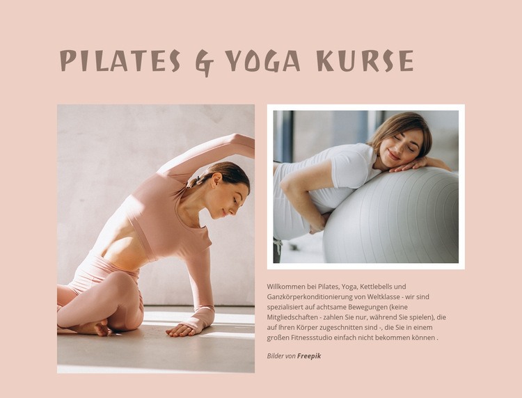 Pilates und Yoga Kurse HTML5-Vorlage