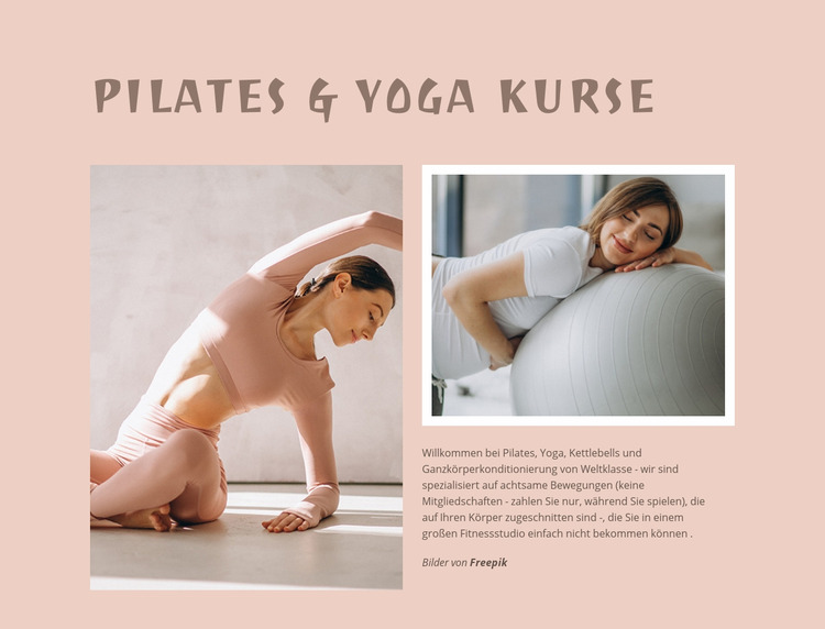 Pilates und Yoga Kurse Joomla Vorlage