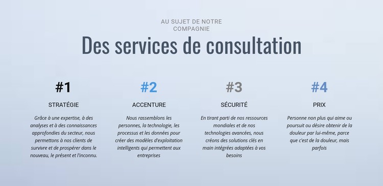 Affaires corporatives et communications Modèle CSS