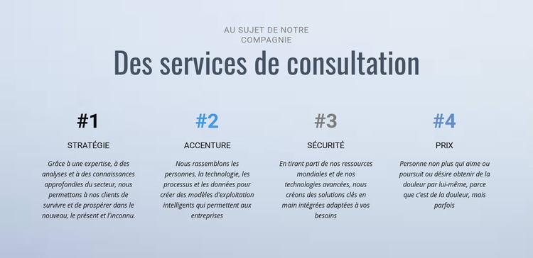 Affaires corporatives et communications Modèle de site Web