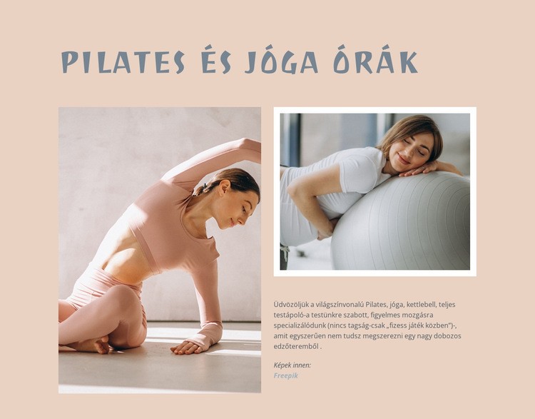 Jóga, testmozgás és pilates HTML Sablon