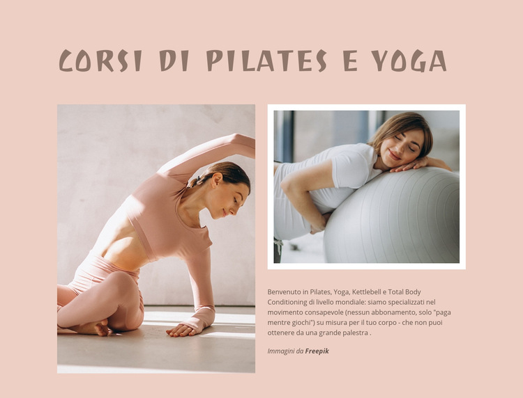 Corsi di Pilates e Yoga Modello di sito Web