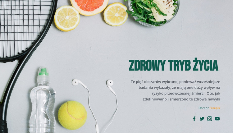 Zdrowy tryb życia Szablon witryny sieci Web