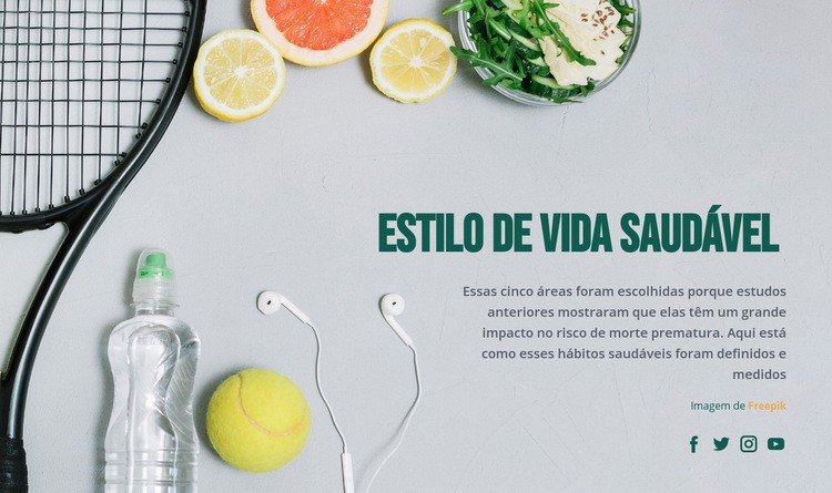 Estilo de vida saudável Landing Page