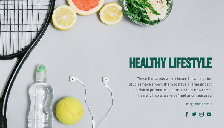 Hälsosam livsstil Html webbplatsbyggare