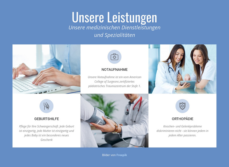 Medizinischer Dienst Website-Vorlage