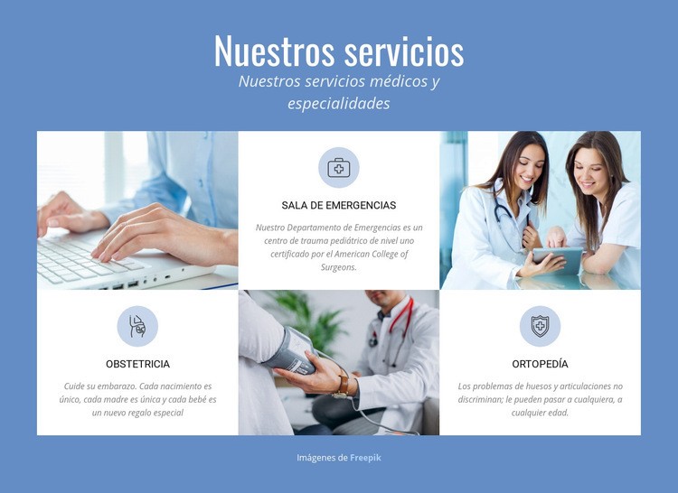 Servicios médicos Diseño de páginas web