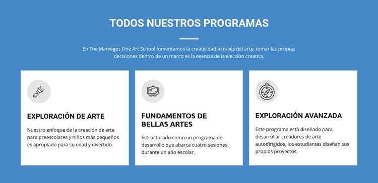 Programas de arte que cambian la vida Página de destino