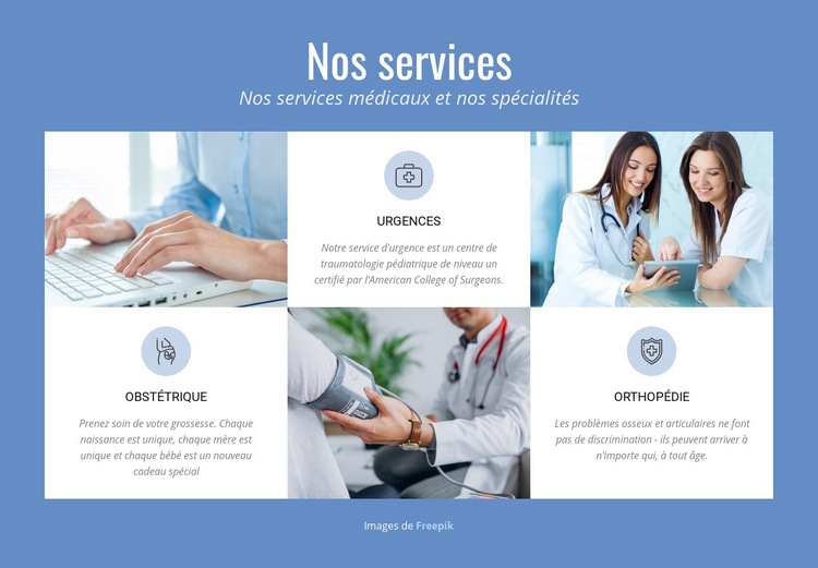 Services médicaux Conception de site Web