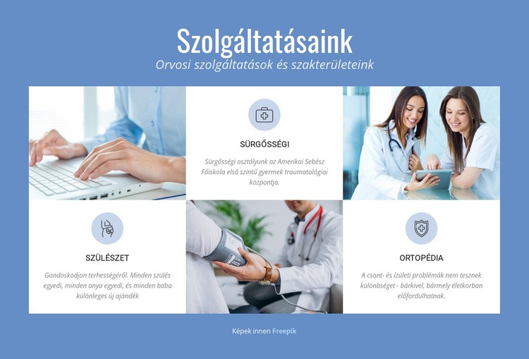 Egészségügyi szolgáltatások HTML Sablon