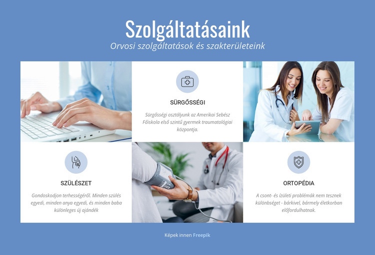 Egészségügyi szolgáltatások Weboldal sablon