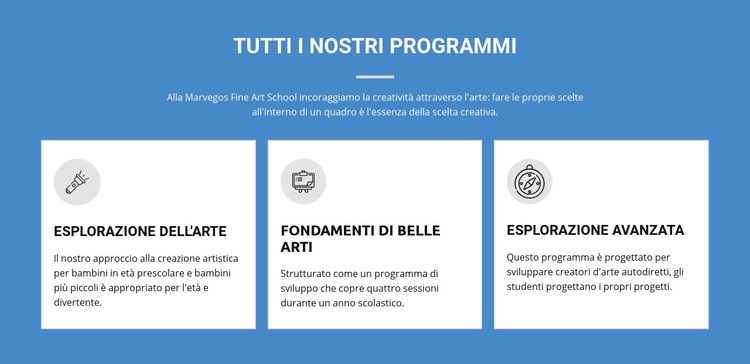 Programmi artistici che cambiano la vita Costruttore di siti web HTML