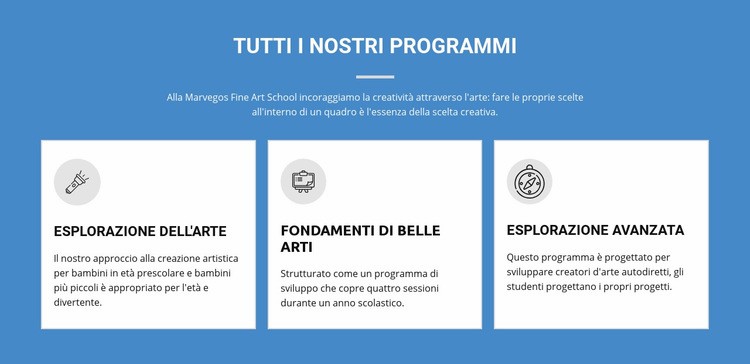 Programmi artistici che cambiano la vita Mockup del sito web