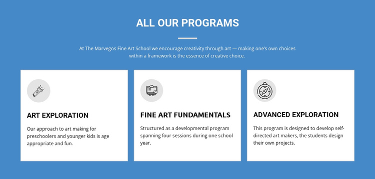 Life-changing art programs One Page Template