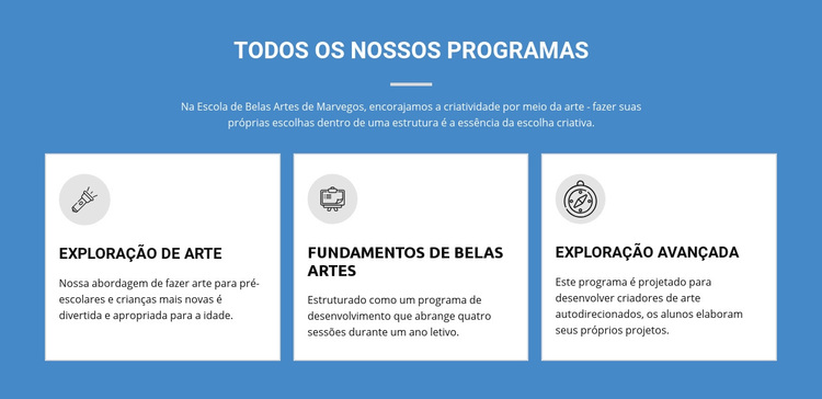 Programas de arte que mudam vidas Tema WordPress