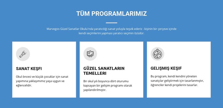 Yaşamı değiştiren sanat programları Html Web Sitesi Oluşturucu