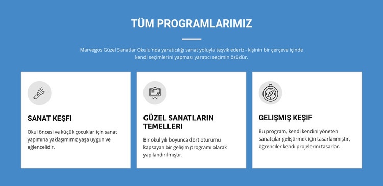 Yaşamı değiştiren sanat programları Web Sitesi Oluşturucu Şablonları