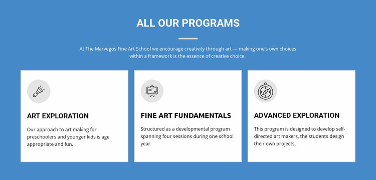 Life-changing art programs Website Mockup