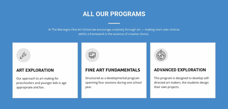 Life-changing art programs Landing Page