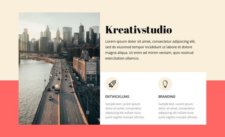 Kreatives Gebäudestudio Eine Seitenvorlage