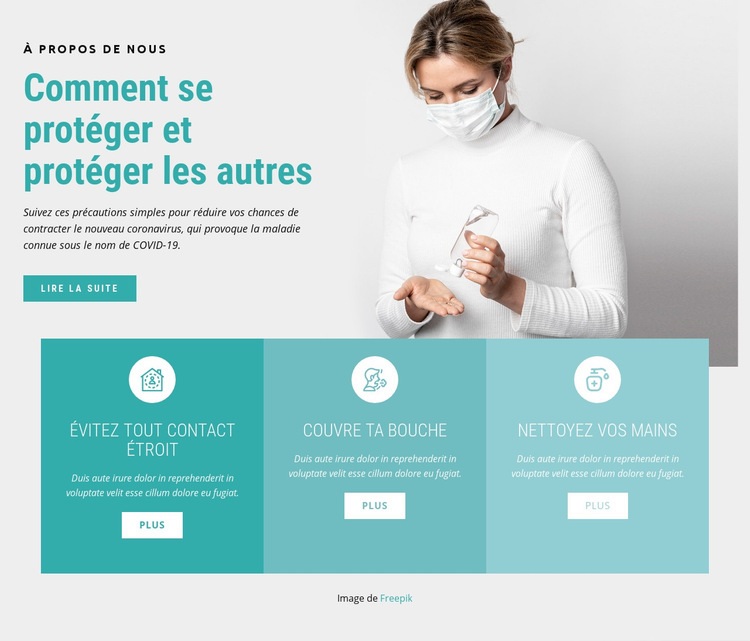 Précautions face au coronavirus Conception de site Web