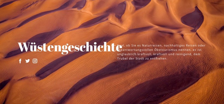 Wüstengeschichte reisen Website design