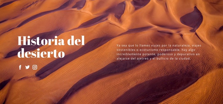 Viaje de la historia del desierto Maqueta de sitio web