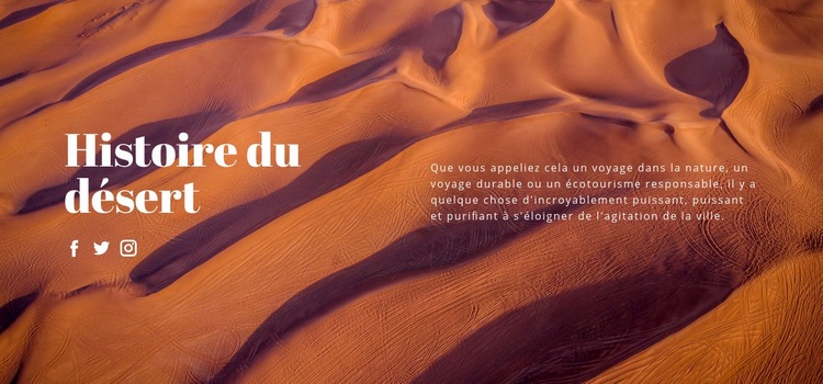 Voyage d'histoire dans le désert Page de destination