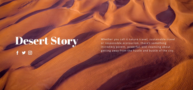 Desert story travel One Page Template