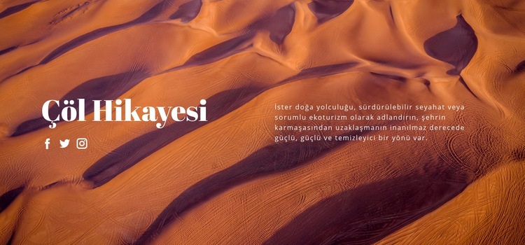 Çöl hikayesi seyahati Web sitesi tasarımı
