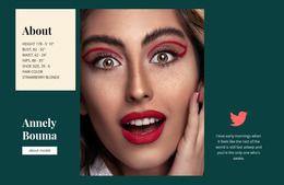 About Fashion Model - Drag & Drop Website Mockup