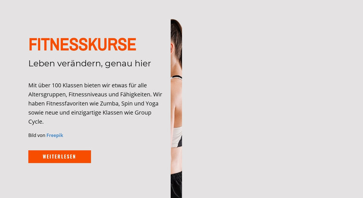 Fitnesskurse Joomla Vorlage