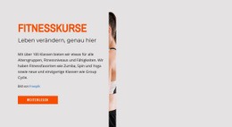 Fitnesskurse - Einfaches Website-Design