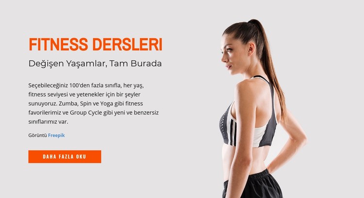 Fitness Dersleri CSS Şablonu