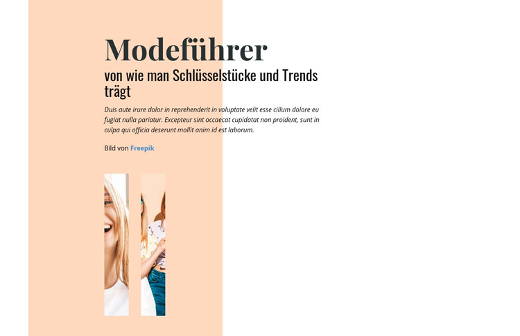 Modeführer HTML-Vorlage
