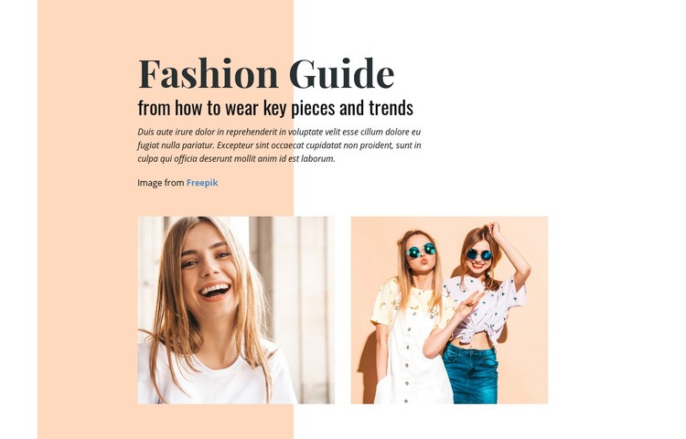 Fashion Guide Elementor Template Alternative