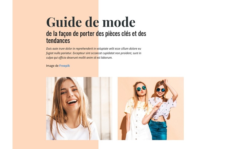 Guide de mode Maquette de site Web