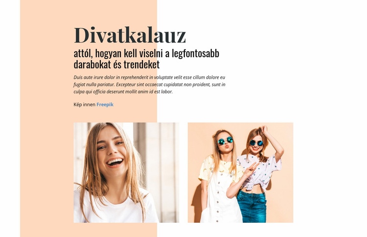 Divatkalauz Weboldal sablon