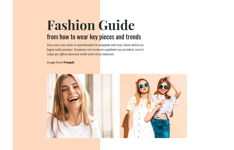 Fashion Guide Web Page Design