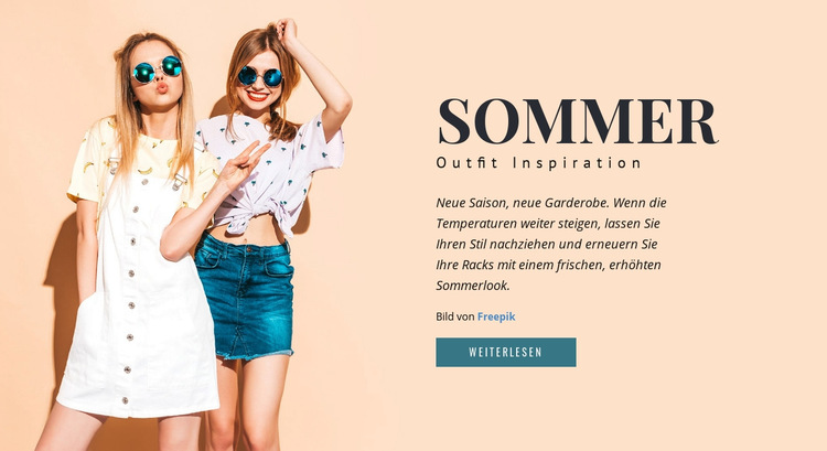 Sommer Outfit Inspiratiob Website-Vorlage