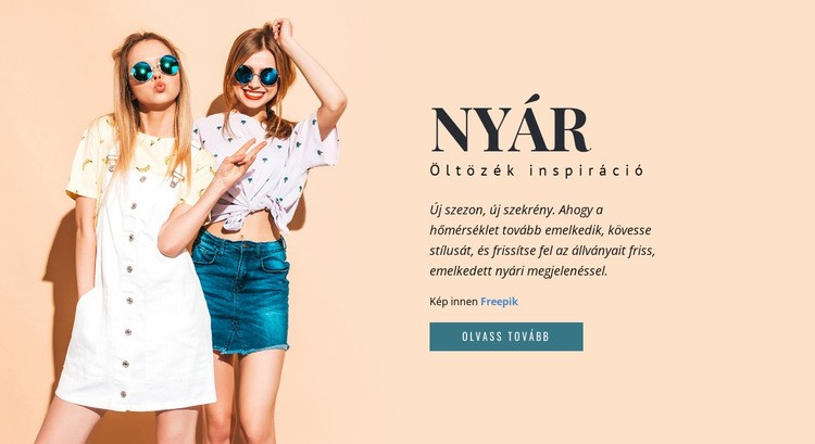 Inspiráló nyári viselet Weboldal sablon