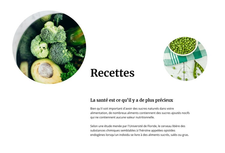 Recettes de légumes verts Conception de site Web