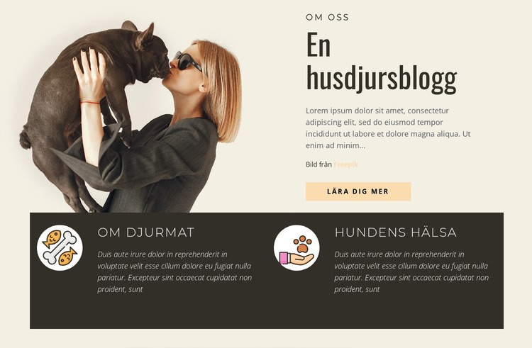 En husdjursblogg Hemsidedesign