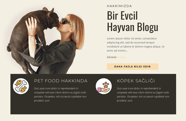 Bir Evcil Hayvan Blogu Joomla Şablonu