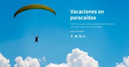 Página De Destino Exclusiva Para Vacaciones En Paracaídas
